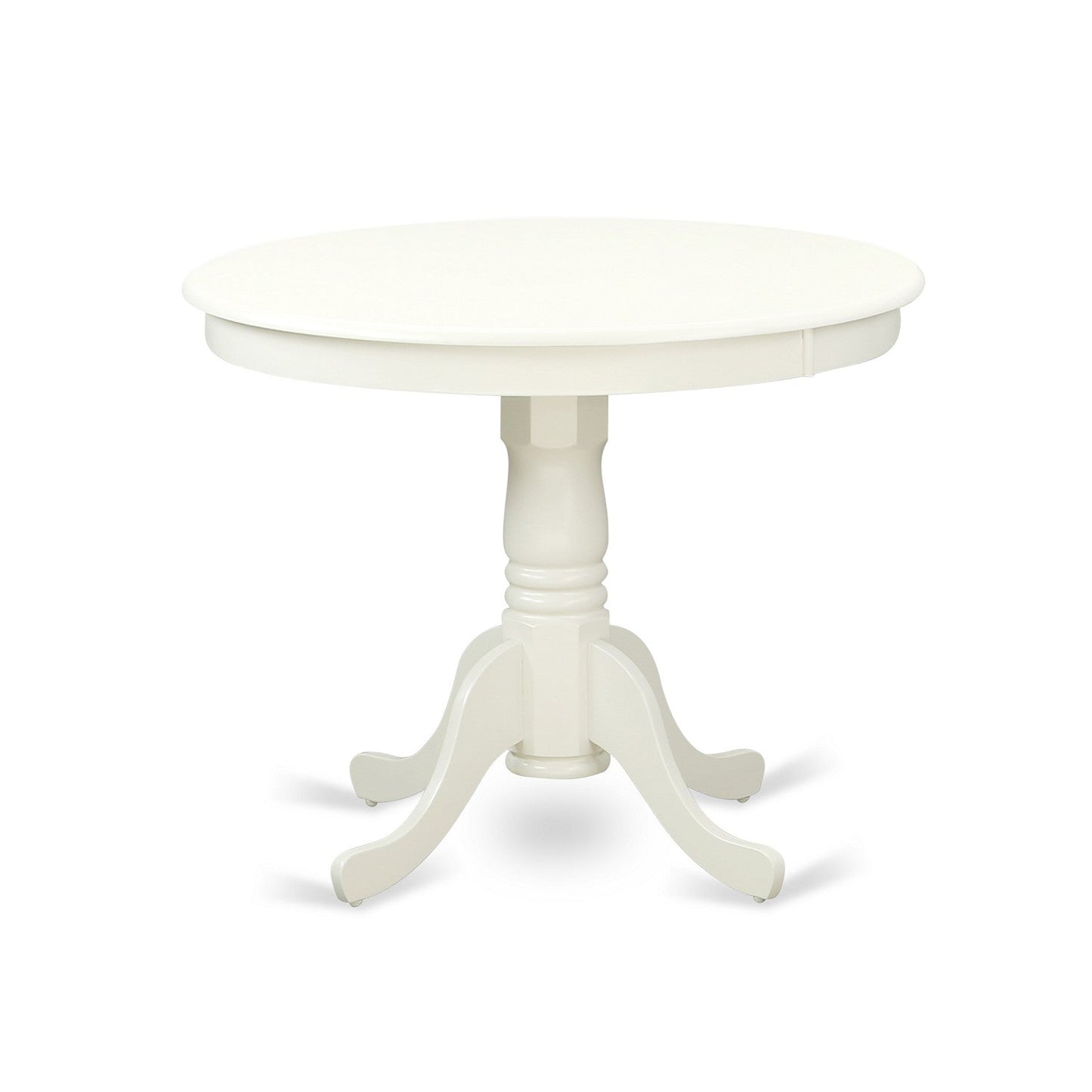 EAST WEST FURNITURE - ANVA3-LWH-W - 3-Pc Kitchen Dining Table Set- 2 Modern dining room chairs and Dining Room Table - Wooden Seat and Slatted Chair Back (linen white Finish)