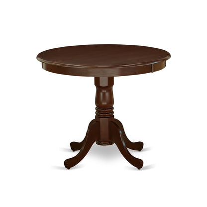 EAST WEST FURNITURE - ANVE5-MAH-47 - 5 Piece Dining Table Set - 4 Light Sable Linen Fabric Kitchen Chairs with High Back and 1 Dining Room Table - Mahogany Finish