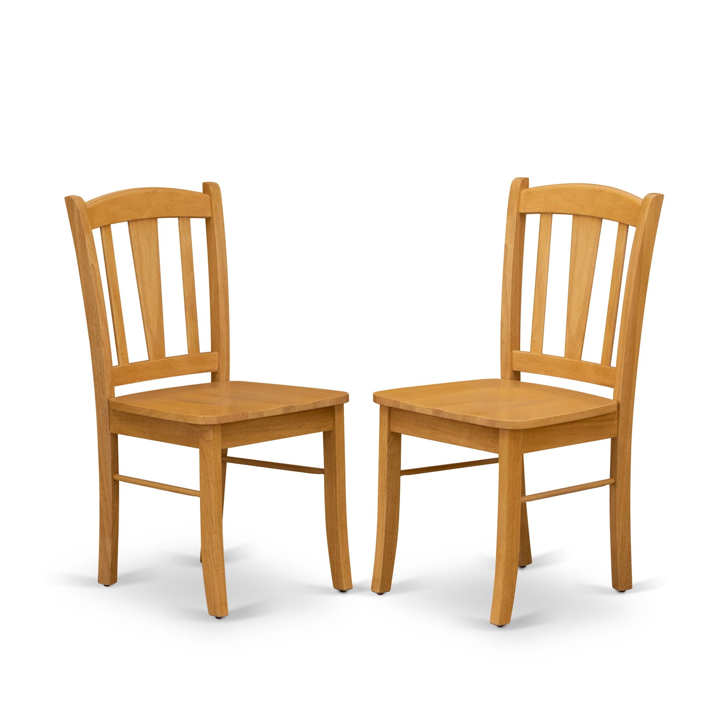 EAST WEST FURNITURE - AMDL3-OAK-W - 3-Piece Dining Room Table Set- 2 Modern Dining Room Chair and Dining Table - Wooden Seat and Slatted Chair Back - Oak Finish