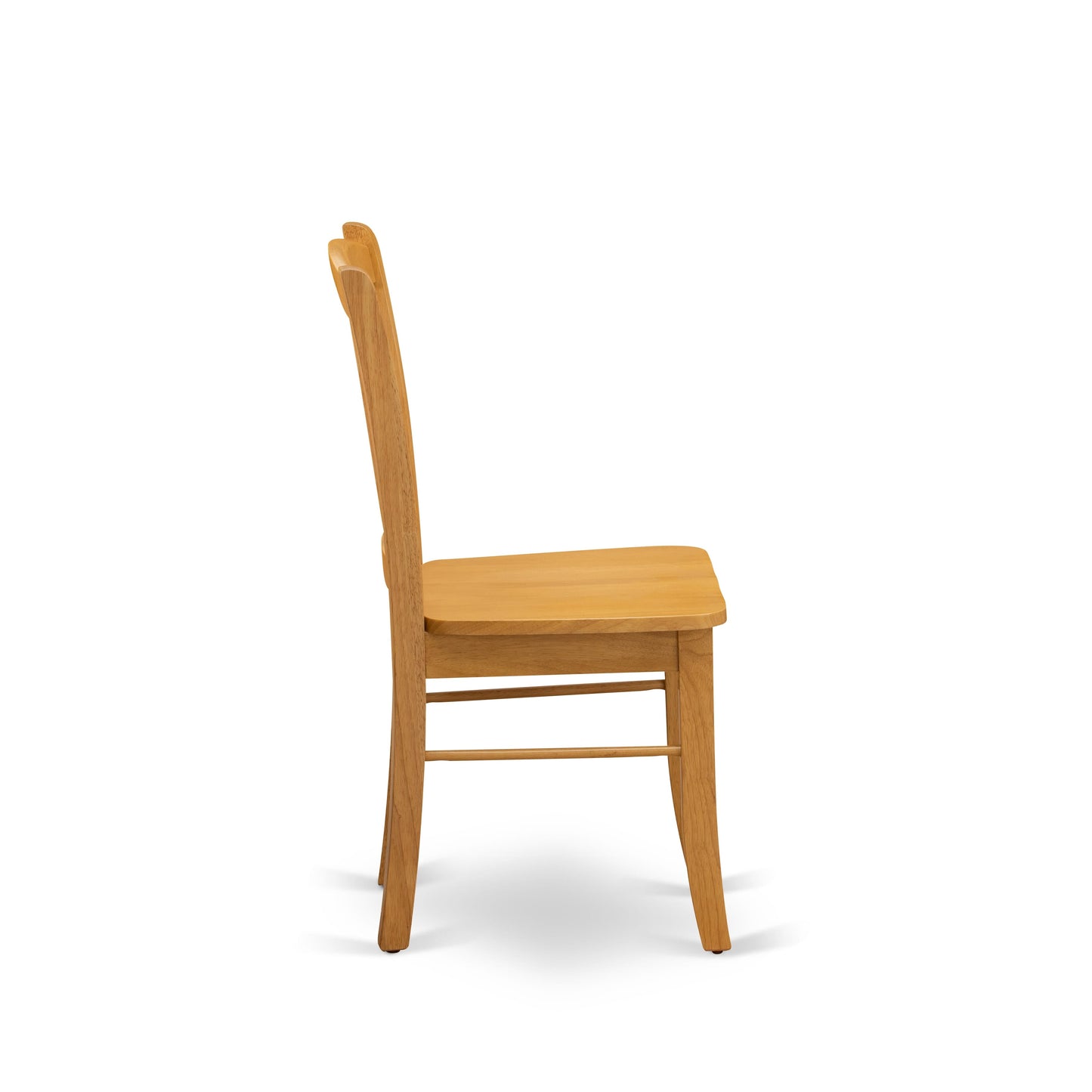 EAST WEST FURNITURE - AMDL3-OAK-W - 3-Piece Dining Room Table Set- 2 Modern Dining Room Chair and Dining Table - Wooden Seat and Slatted Chair Back - Oak Finish