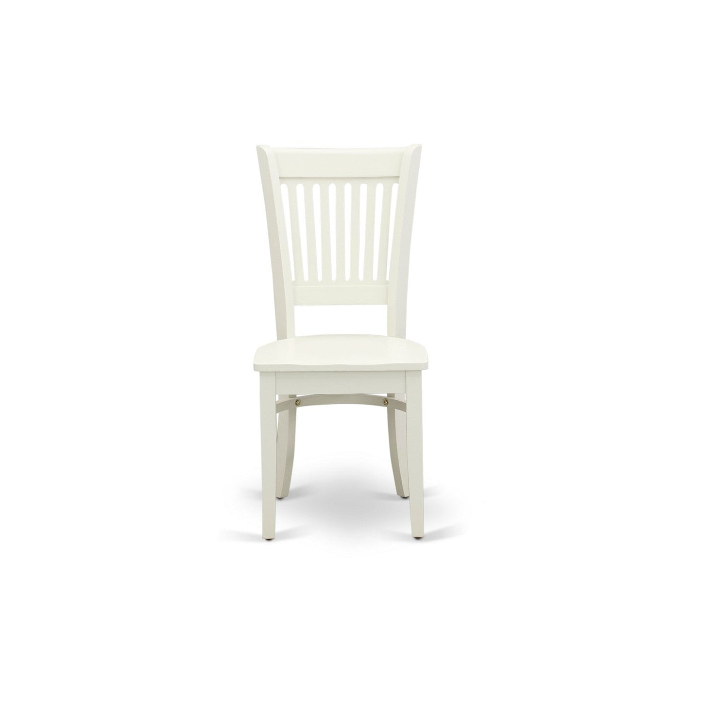 EAST WEST FURNITURE - ANVA3-LWH-W - 3-Pc Kitchen Dining Table Set- 2 Modern dining room chairs and Dining Room Table - Wooden Seat and Slatted Chair Back (linen white Finish)