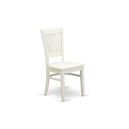 EAST WEST FURNITURE - ANVA3-LWH-W - 3-Pc Kitchen Dining Table Set- 2 Modern dining room chairs and Dining Room Table - Wooden Seat and Slatted Chair Back (linen white Finish)