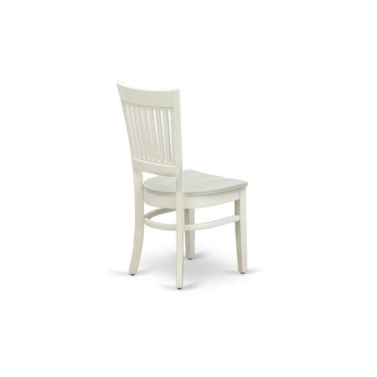 EAST WEST FURNITURE - ANVA3-LWH-W - 3-Pc Kitchen Dining Table Set- 2 Modern dining room chairs and Dining Room Table - Wooden Seat and Slatted Chair Back (linen white Finish)