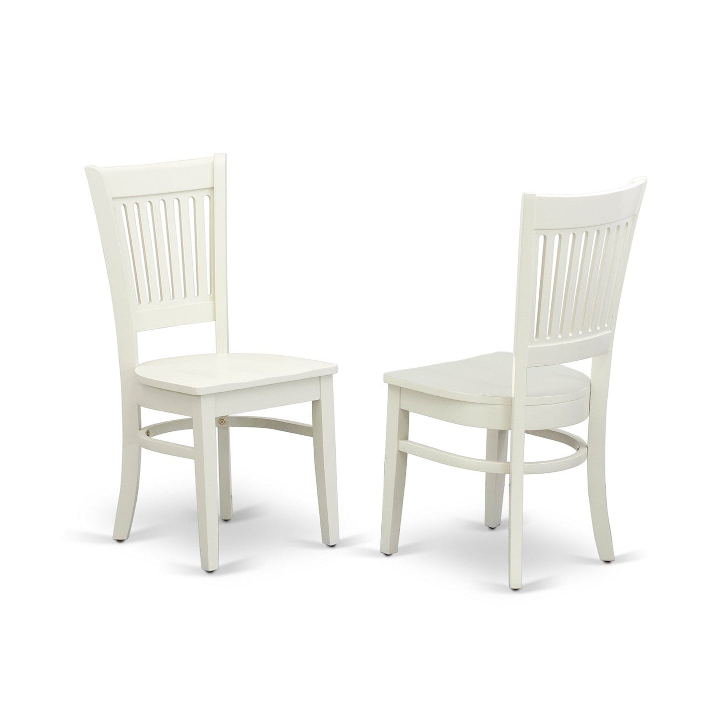 EAST WEST FURNITURE - ANVA3-LWH-W - 3-Pc Kitchen Dining Table Set- 2 Modern dining room chairs and Dining Room Table - Wooden Seat and Slatted Chair Back (linen white Finish)