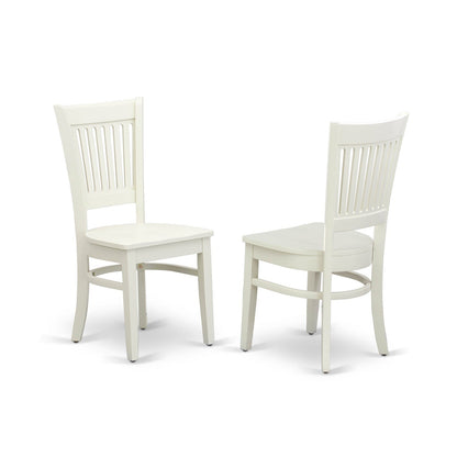 EAST WEST FURNITURE - ANVA3-LWH-W - 3-Pc Kitchen Dining Table Set- 2 Modern dining room chairs and Dining Room Table - Wooden Seat and Slatted Chair Back (linen white Finish)