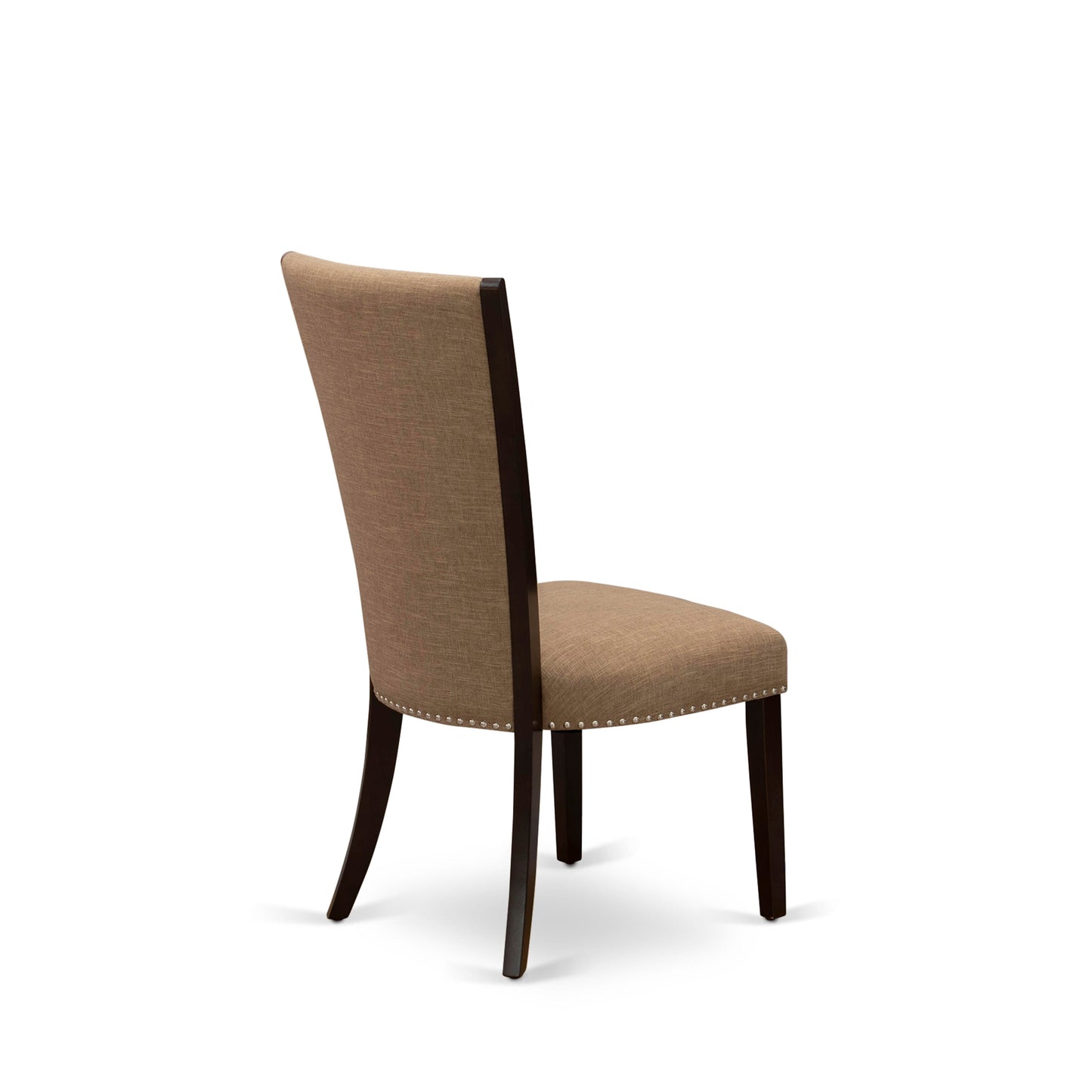 EAST WEST FURNITURE - ANVE5-MAH-47 - 5 Piece Dining Table Set - 4 Light Sable Linen Fabric Kitchen Chairs with High Back and 1 Dining Room Table - Mahogany Finish