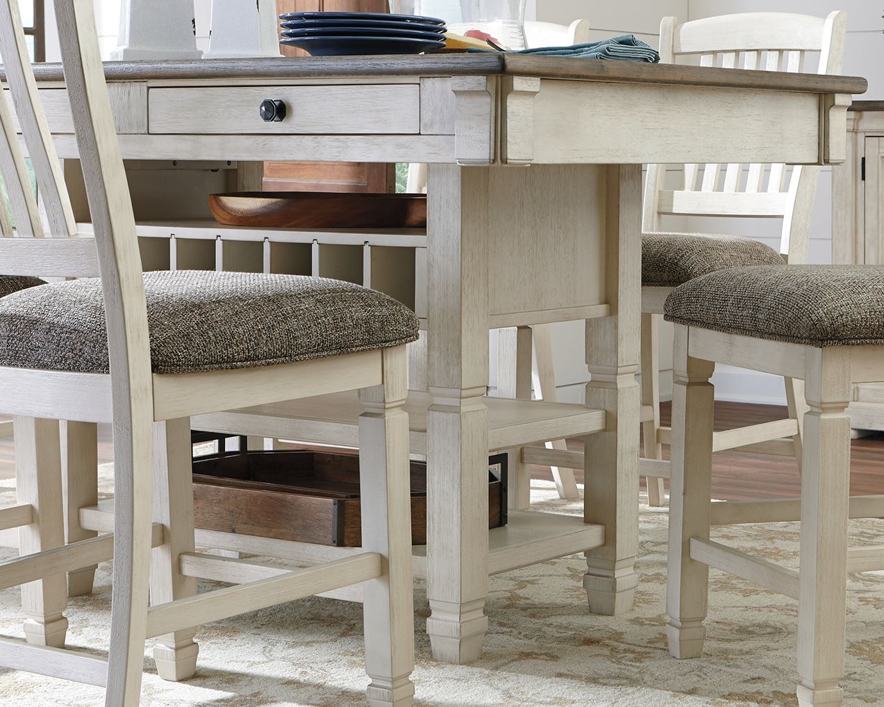 Bolanburg - Rectangular Dining Room Counter Table - Beige